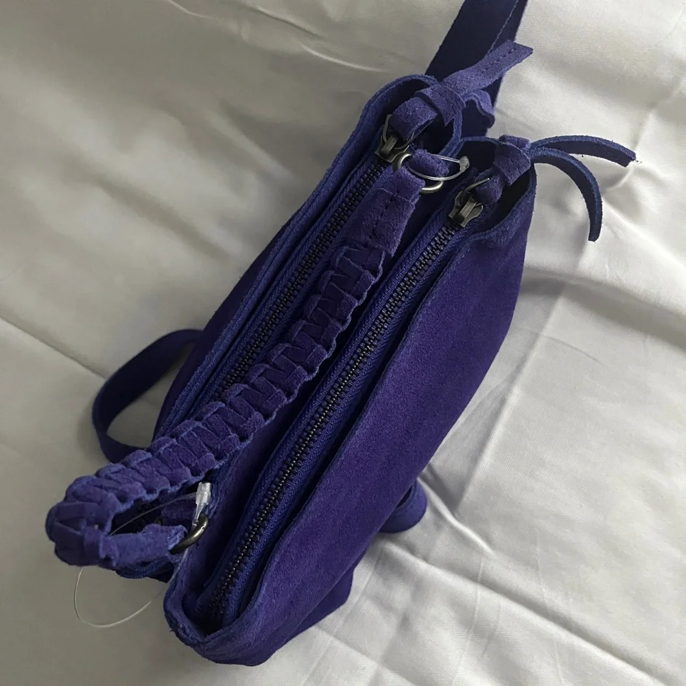 NWT Free People Cody Cross body bag in purple suede. ONE has tags, others NWOT - Picture 12 of 15